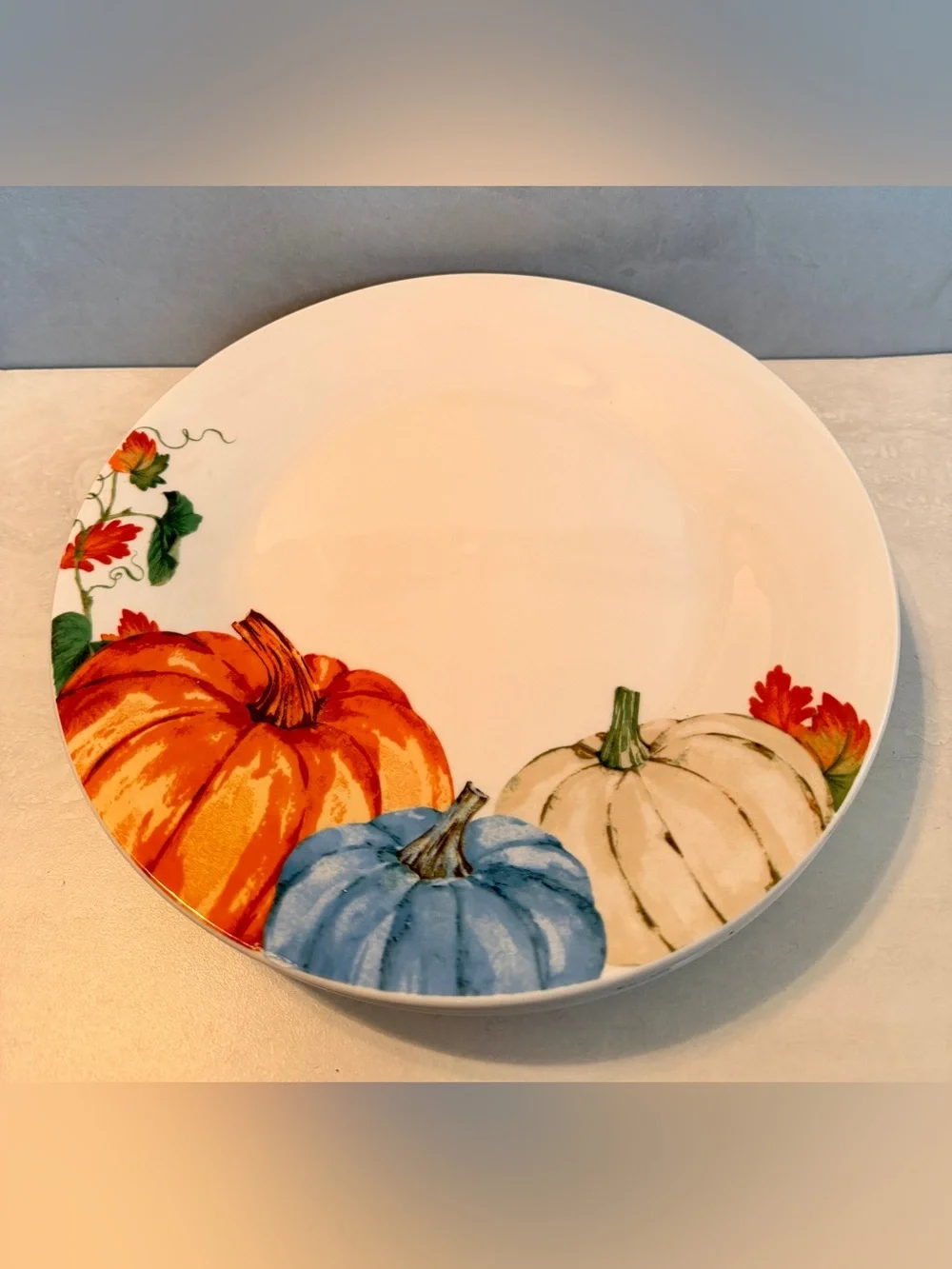 Royal Norfolk Set 4 Pumpkin Thanksgiving Dinner Plates NEW 10.5